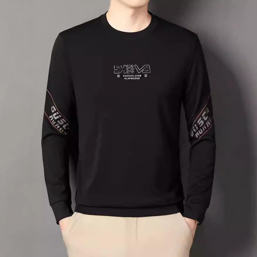 Men's round neck sweater with sporty lettering Lisslune
