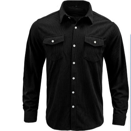 Men's long sleeve shirt with textured fabric and practical flap pockets Lisslune