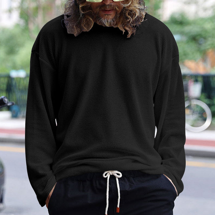 Men's Casual Long Sleeve Textured Shirt with Side Slits Lisslune