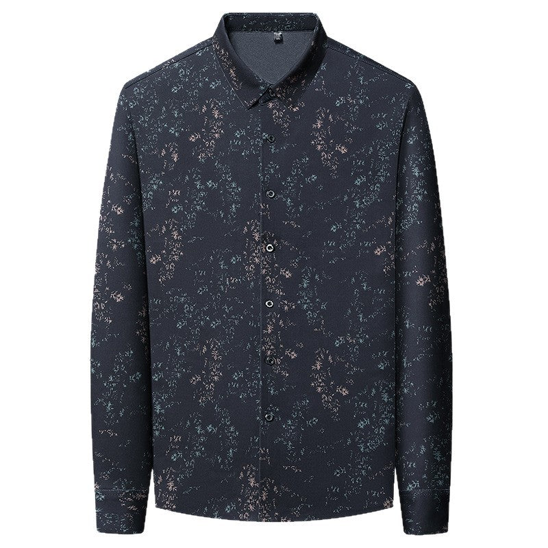 Men's shirt with floral print and high-quality satin surface Lisslune