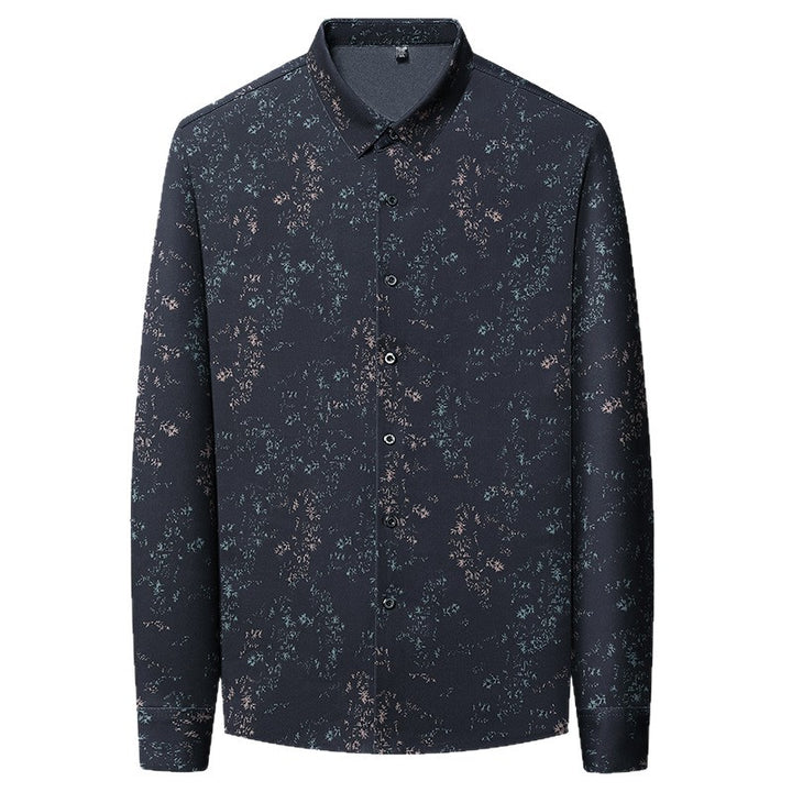 Men's shirt with floral print and high-quality satin surface Lisslune