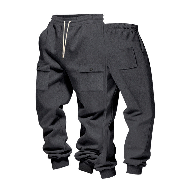 Men's cargo jogging pants made of soft cotton blend with elastic waistband and practical pockets Lisslune