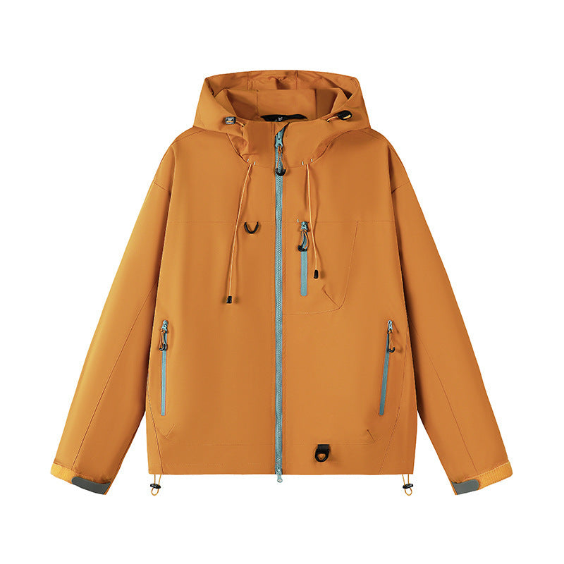 Men's technical outdoor jacket with adjustable hood design and multiple zip pockets Lisslune