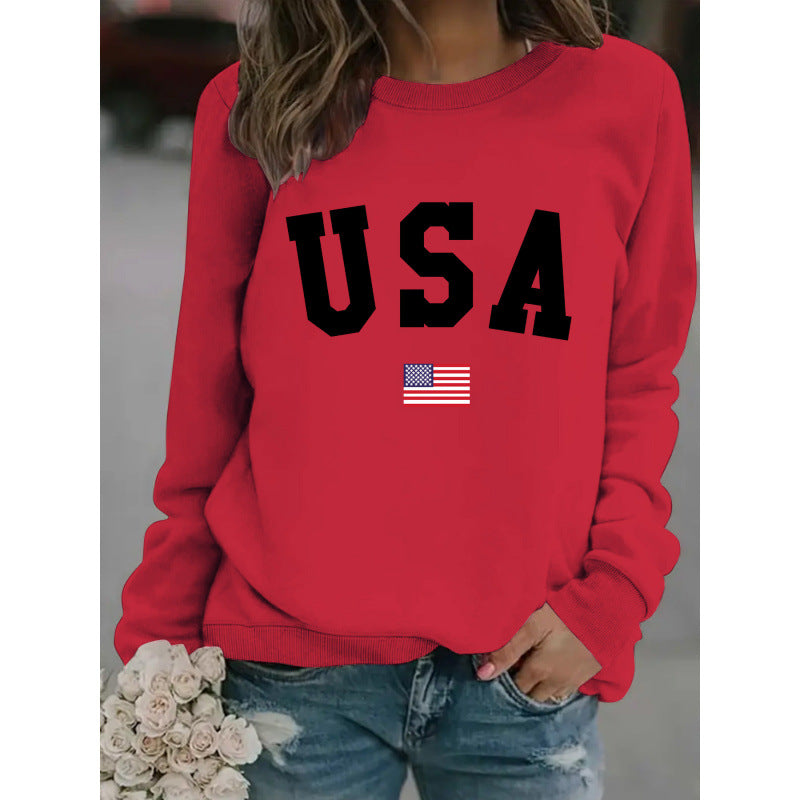 Women's sweatshirt with modern USA statement and cozy fit Lisslune