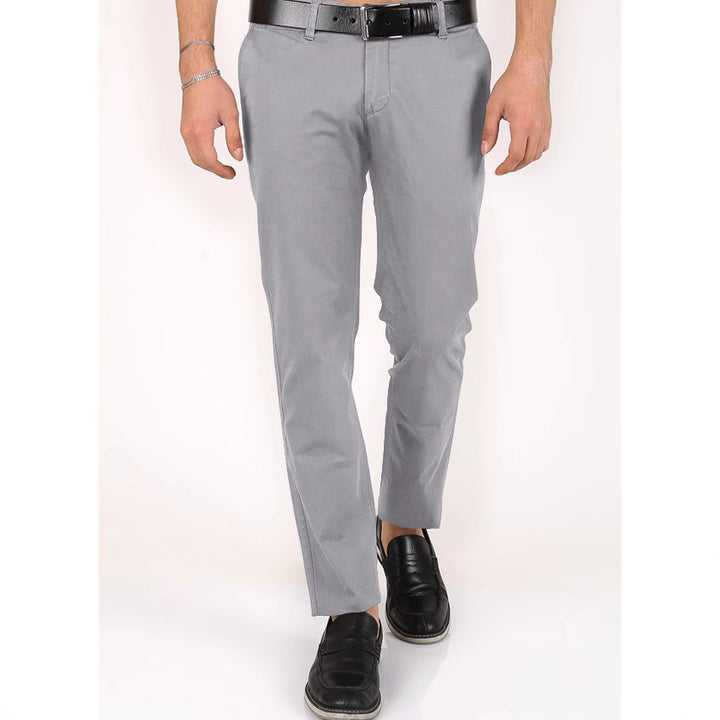 Men's Classic Chino Pants with Slim Fit and Elastic Waistband Lisslune