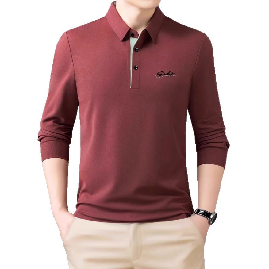 Men's polo shirt with extended sleeves and stylish collar Lisslune