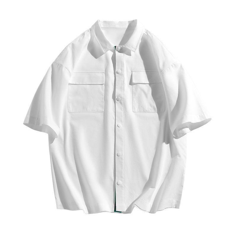 Men's Casual Short Sleeve Shirt with Chest Pockets Lisslune