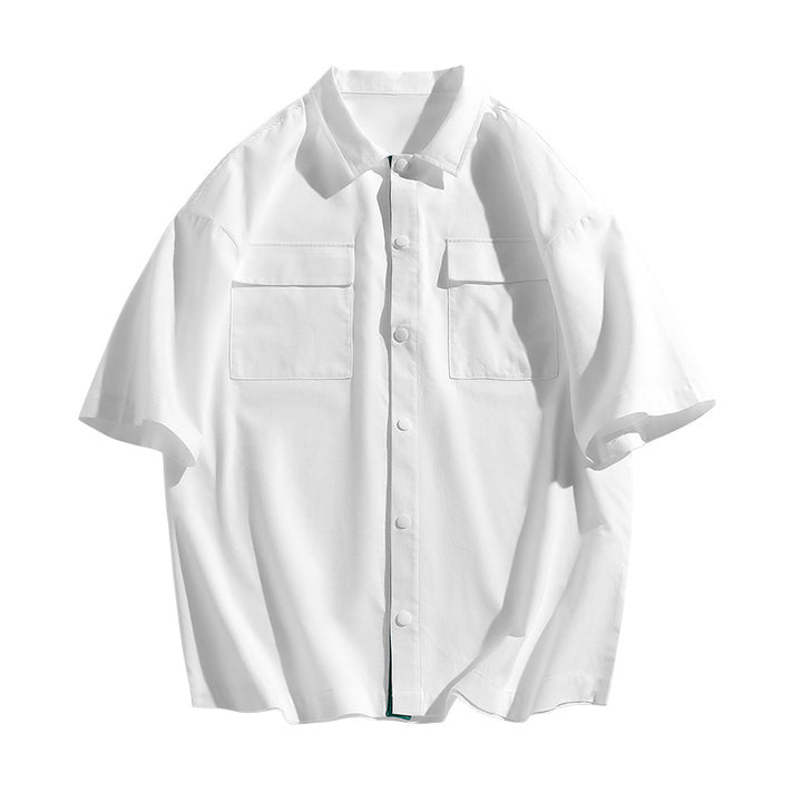 Men's Casual Short Sleeve Shirt with Chest Pockets Lisslune