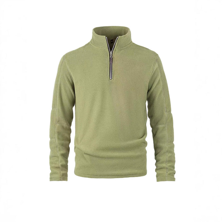 Men's fleece pullover with half zipper and high collar Lisslune