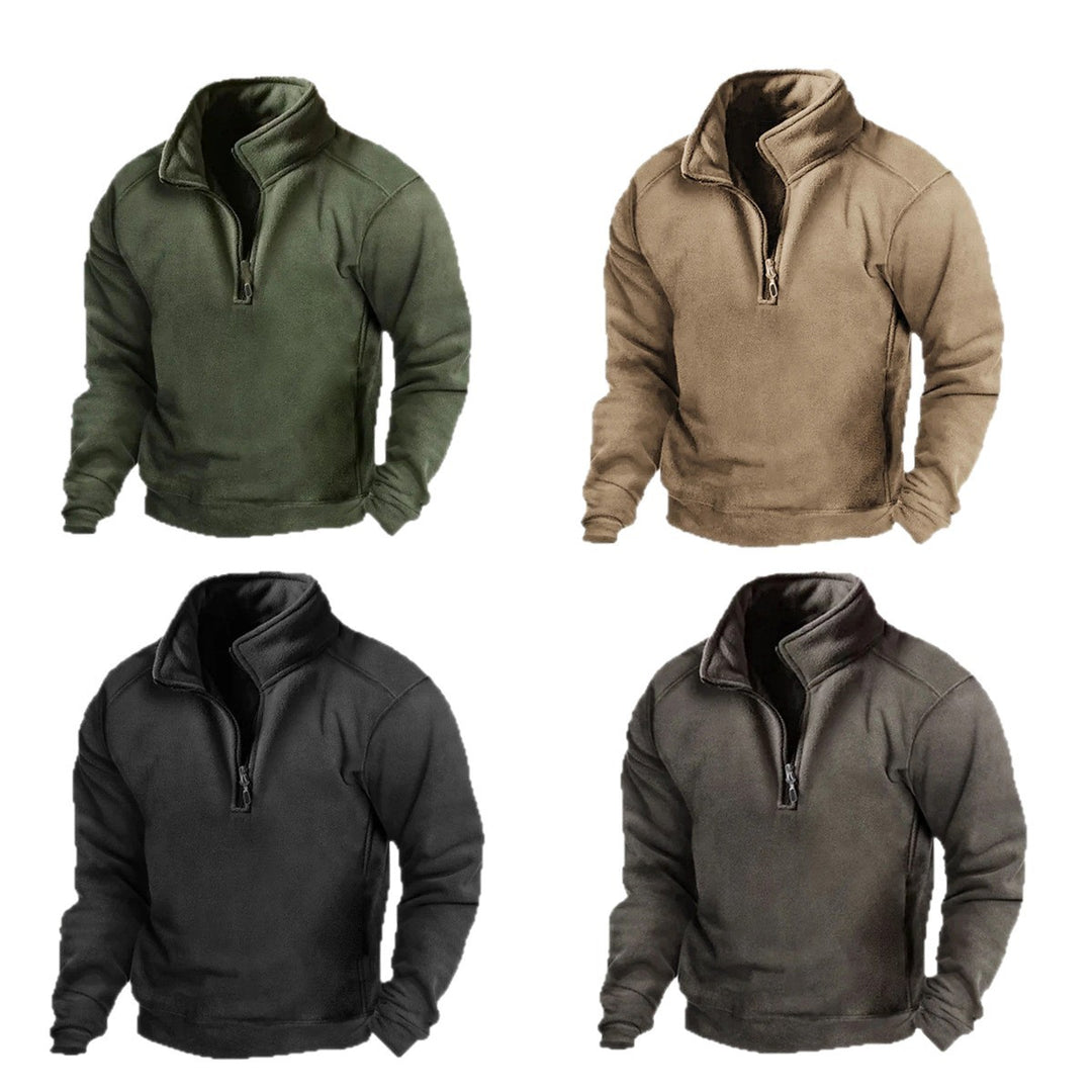 Men's fleece pullover with standing collar Lisslune