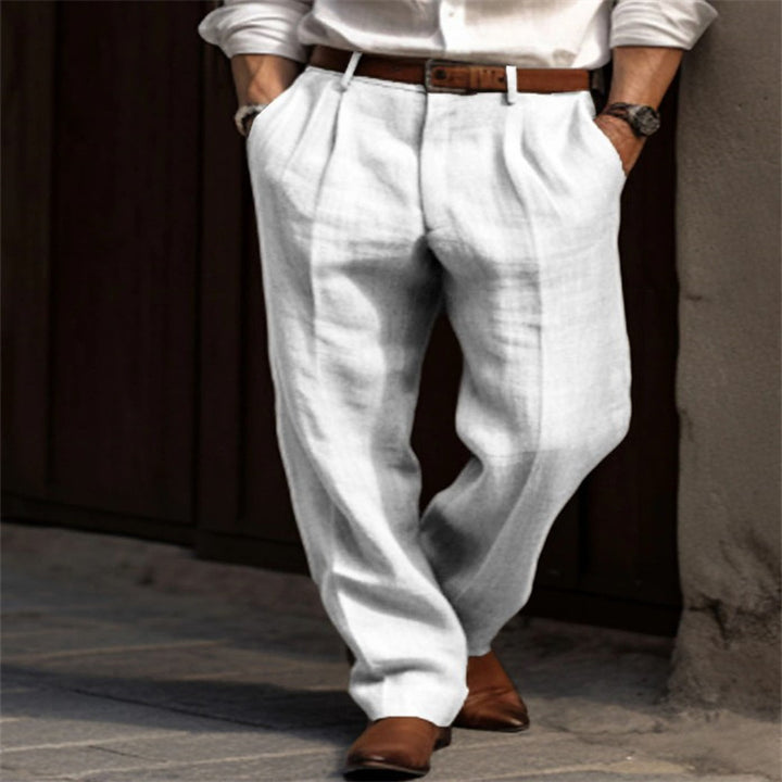 Men's elegant linen trousers with a slim fit and two practical side pockets Lisslune