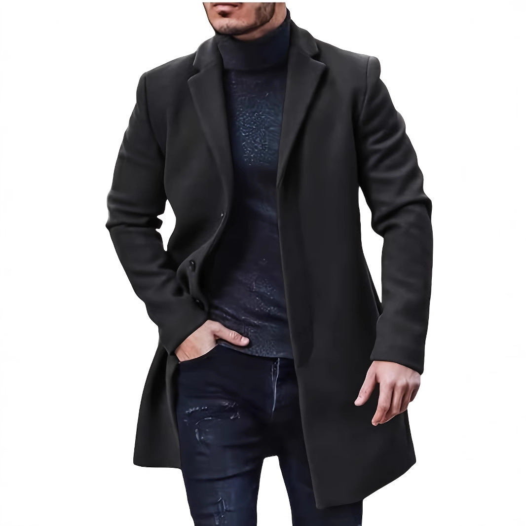 Men's elegant wool coat with slim fit Lisslune