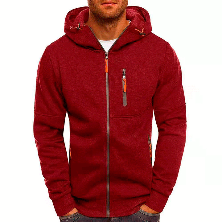 Men's functional jacket with practical zip pockets and adjustable hood edge Lisslune