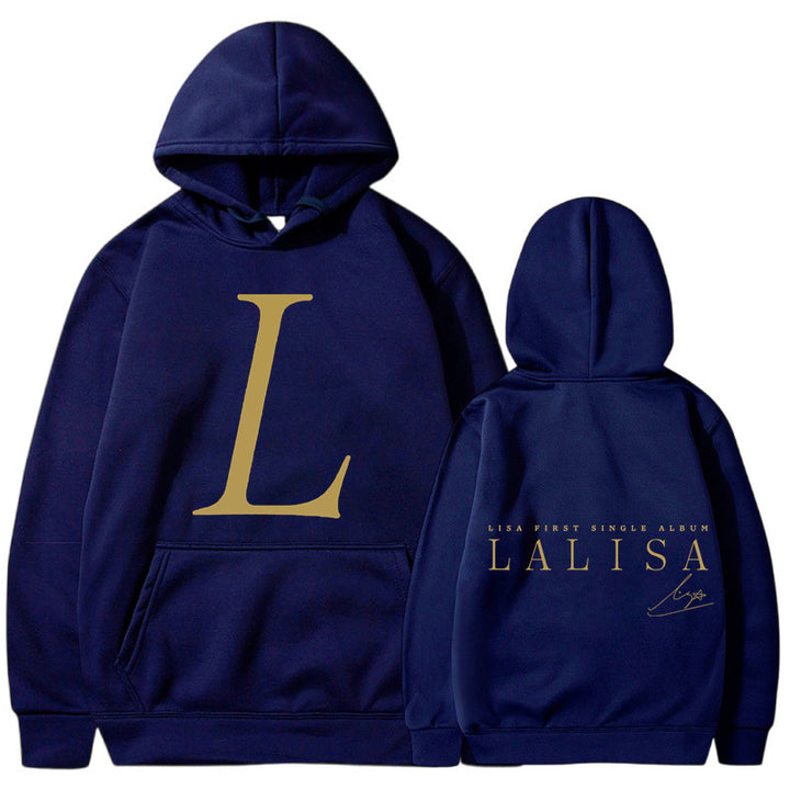 Women's hoodie with stylish initials print and generous kangaroo pocket Lisslune