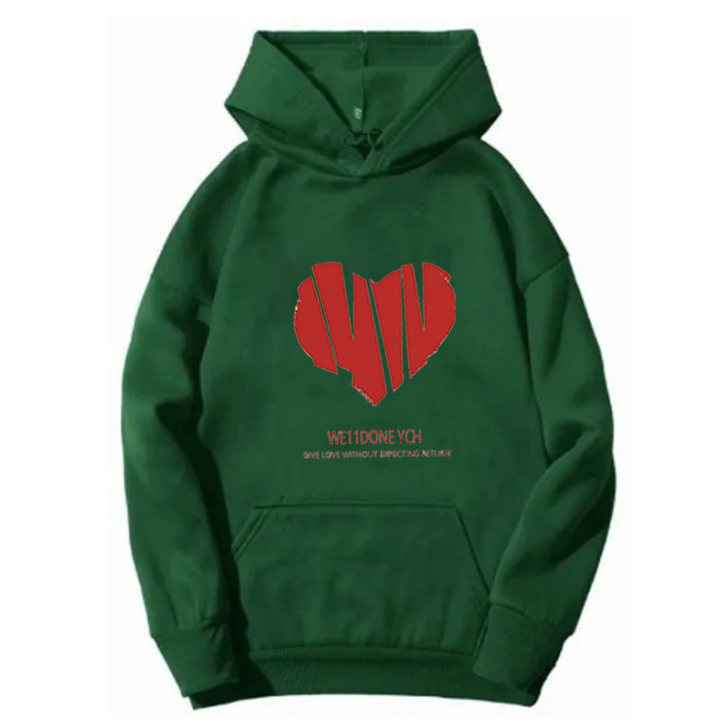 Women’s hoodie with creative heart design and stylish lettering Lisslune
