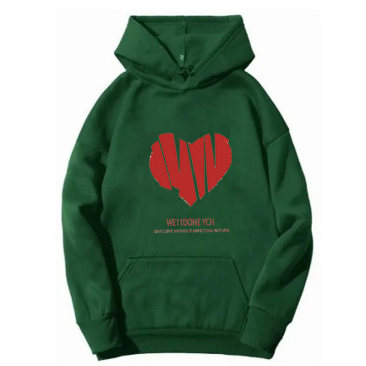 Women’s hoodie with creative heart design and stylish lettering Lisslune