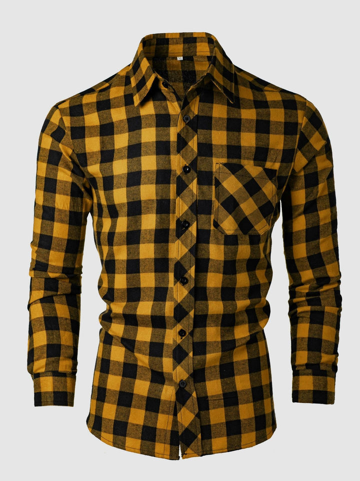 Men's Checked Flannel Shirt Lisslune