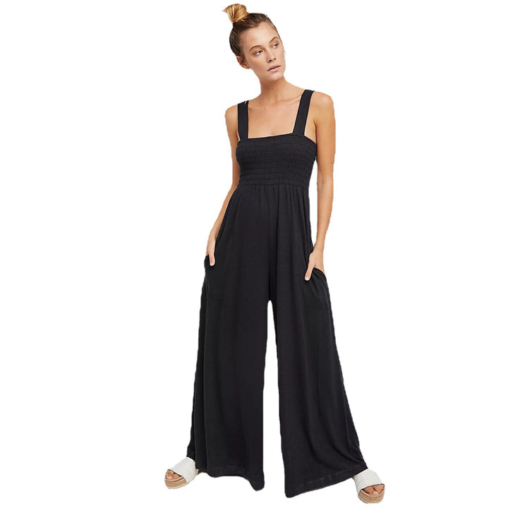 Women's Casual Jumpsuit with Elastic Top and Wide Leg Lune London