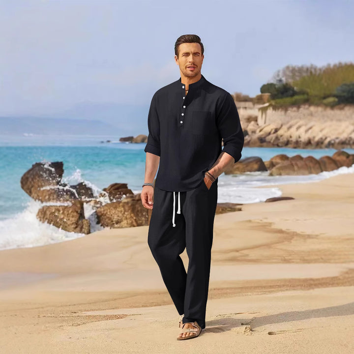 Men's Light Summer Linen Pants with Matching Top Lisslune