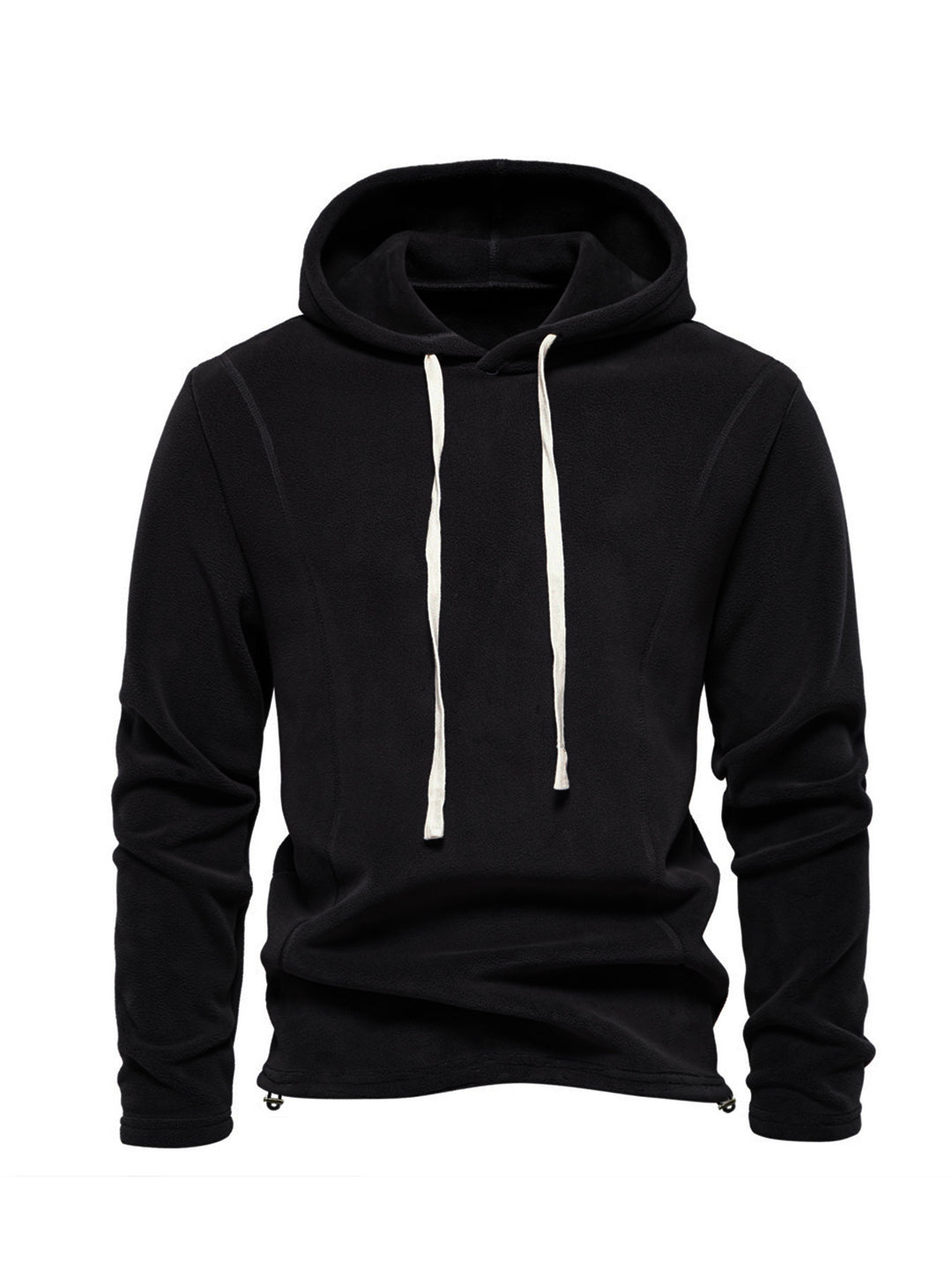 Men's fleece hoodie with fashionable cut and side zippers Lisslune