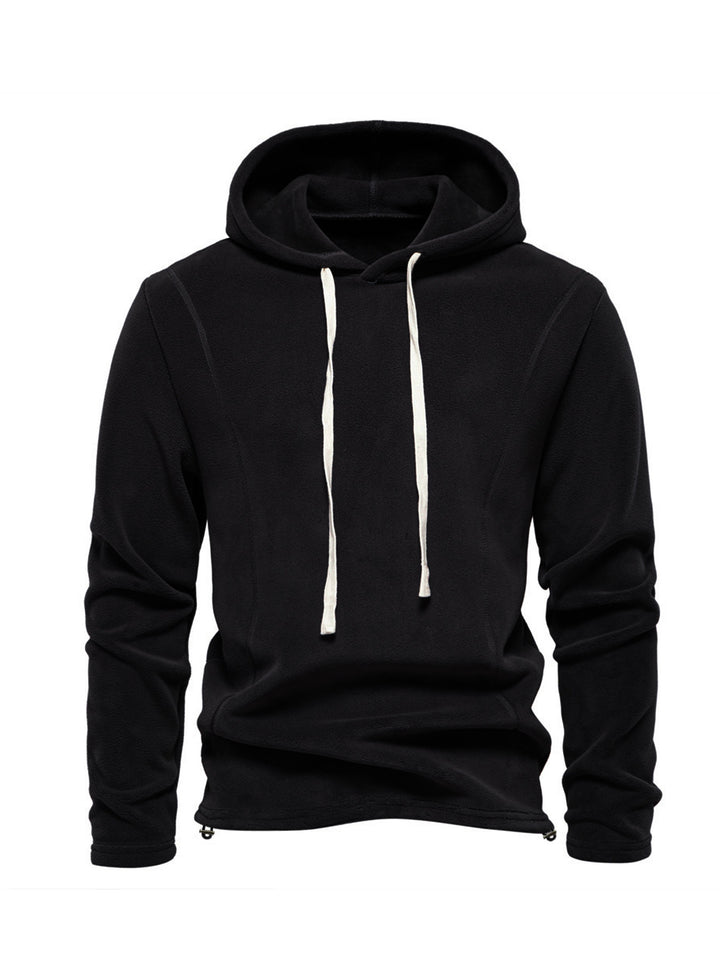 Men's fleece hoodie with fashionable cut and side zippers Lisslune
