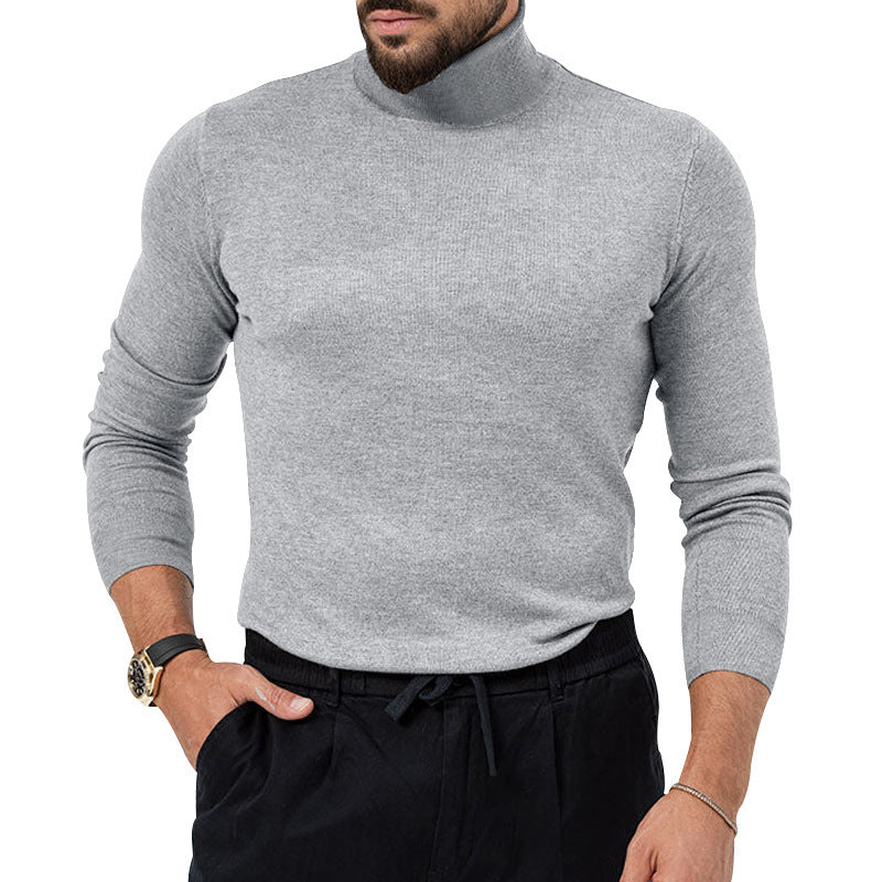 Men's elegant turtleneck sweater with structured surface and high-quality cotton blend Lisslune