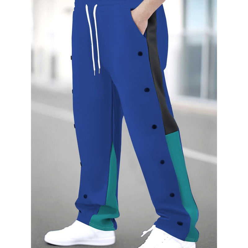 Men's sporty training pants with snap button closure and breathable structure Lisslune