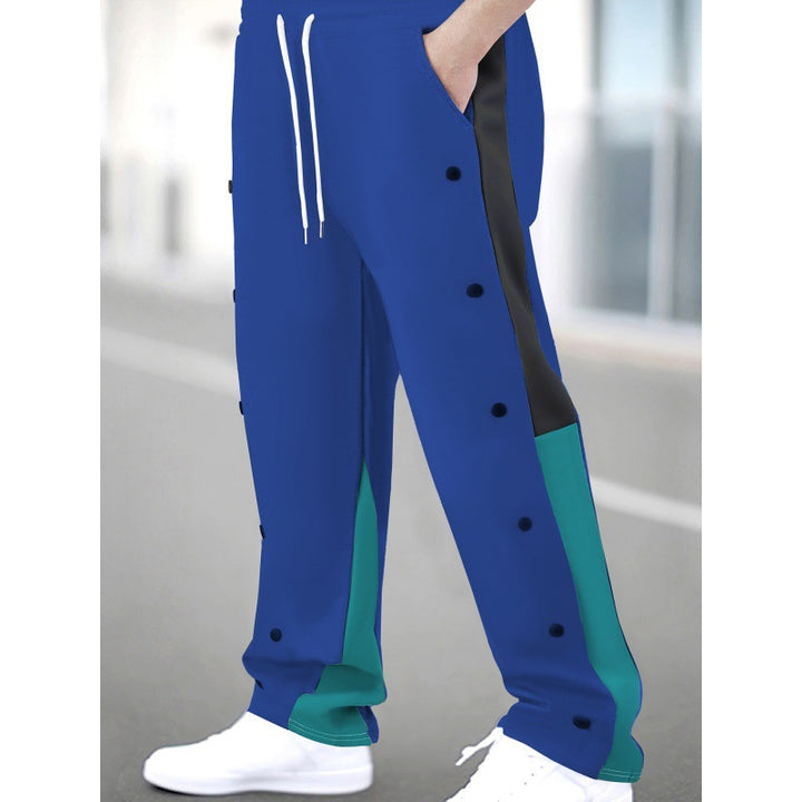 Men's sporty training pants with snap button closure and breathable structure Lisslune