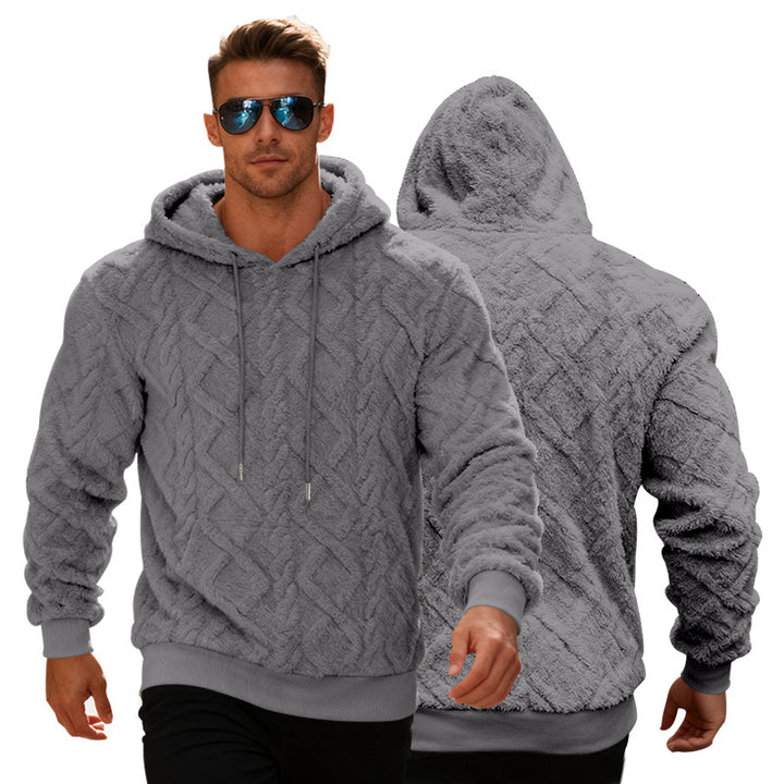 Men's cozy hoodie with textured fleece Lisslune