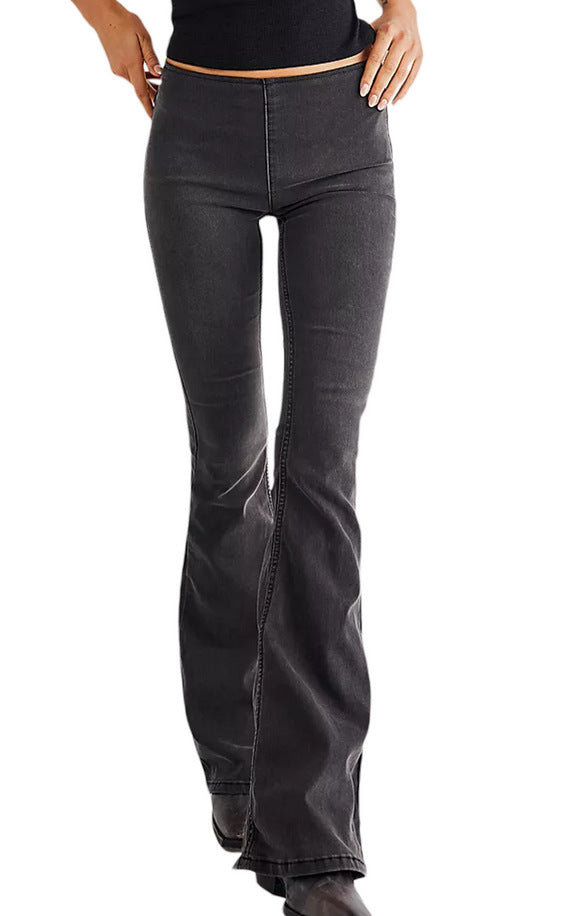 Women's Flared Jeans in a casual fit with a high waistband and flattering silhouette Lisslune