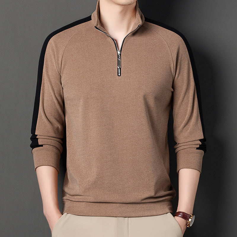 Men's Modern Pullover with Half-Latex Zipper and Ergonomic Cut Lisslune