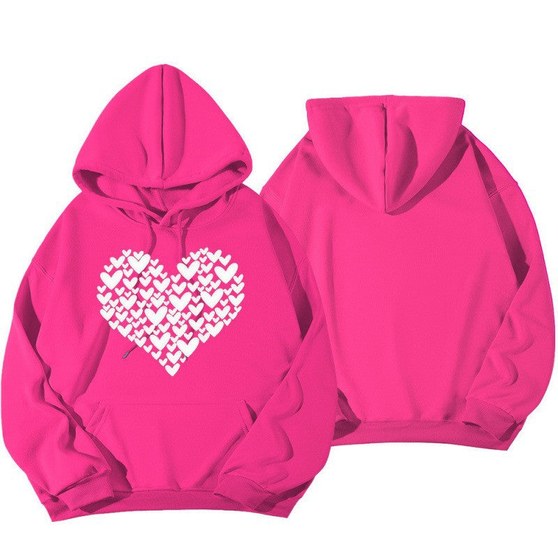 Women's Hoodie Sweatshirt with Large Heart Design Lisslune