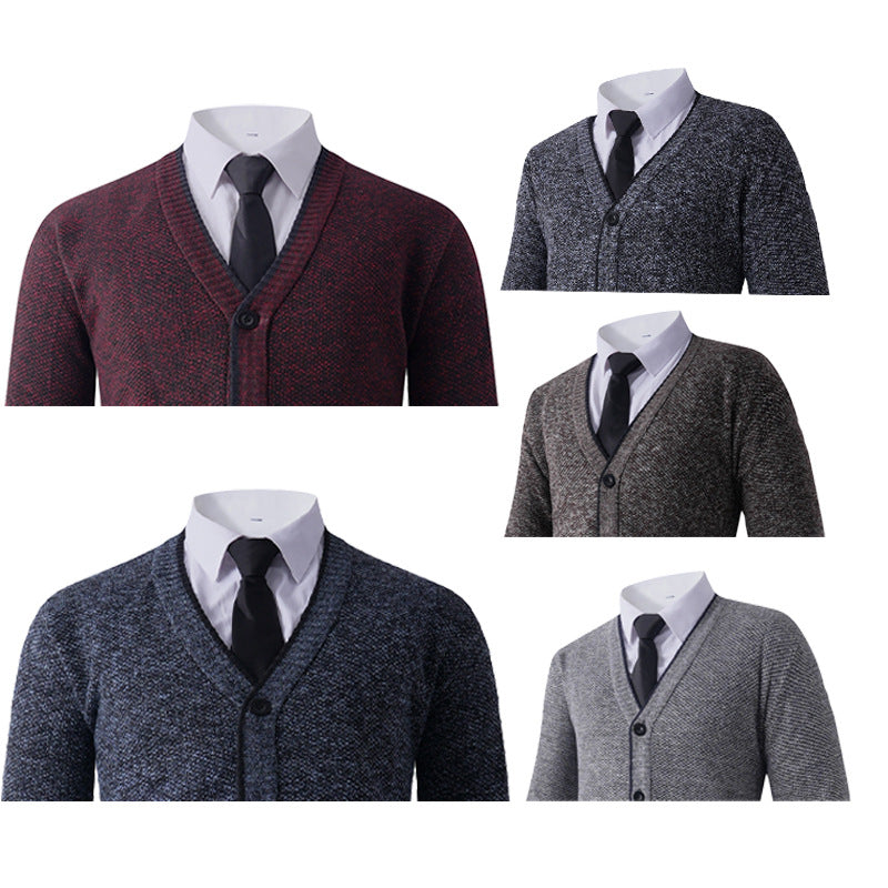 Men's cardigan with V-neck and classic design Lisslune