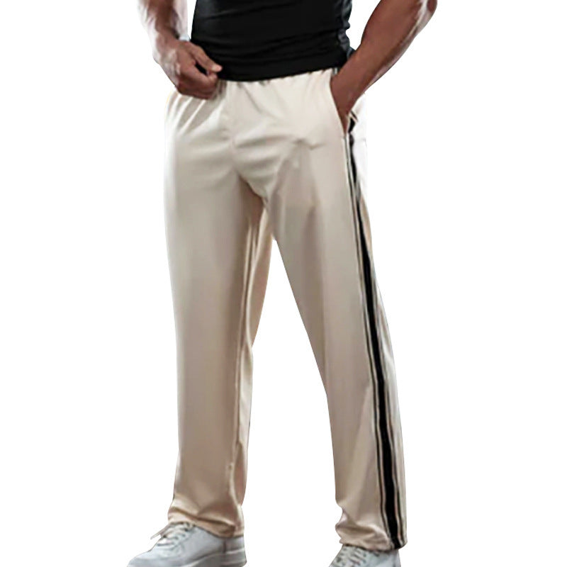 Men's sporty training pants with breathable inserts and side zippers Lisslune