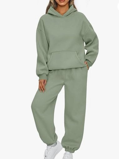 Women's casual hoodie jumpsuit made of high-quality sweat material with practical pockets Lisslune