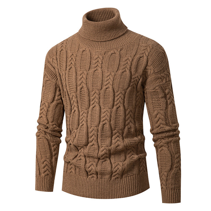 Men's High-Quality Turtleneck Sweater with Pattern Lisslune