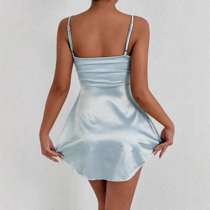 Damen Sommerliches Kleid mit raffinierter Drapierung und verstellbaren Trägern Lisslune