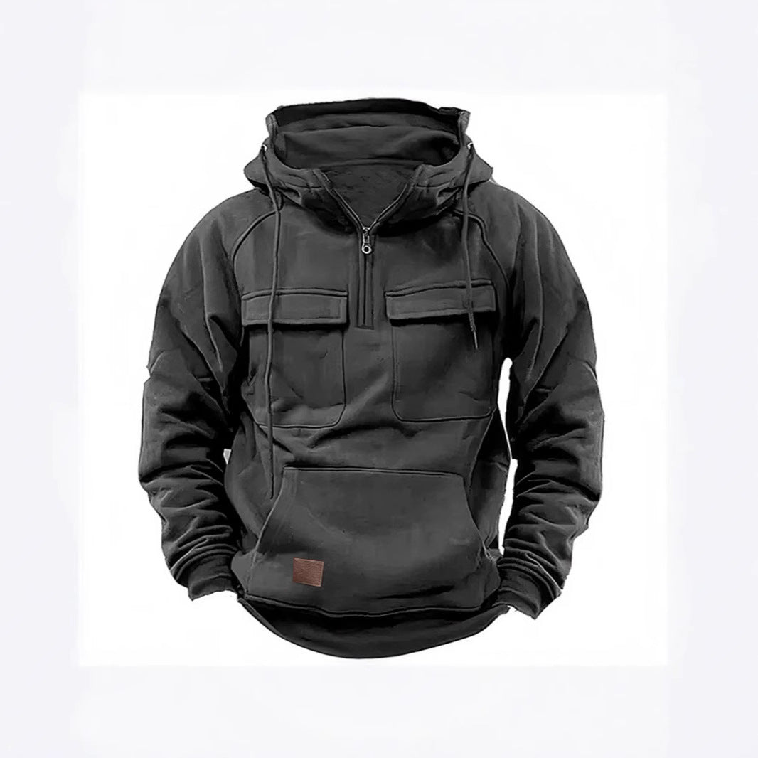Men's sporty hoodie in utility style with practical pockets Lisslune