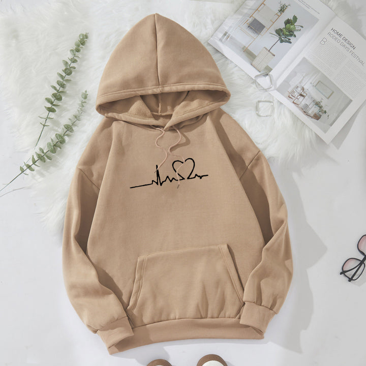 Women's hoodie with heart beat motif Lisslune