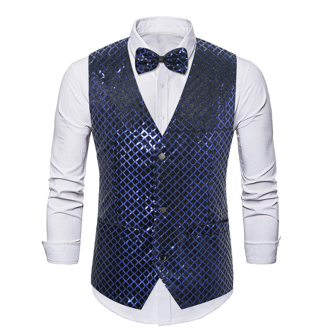 Men's elegant sequined blazer with matching bow tie Lisslune