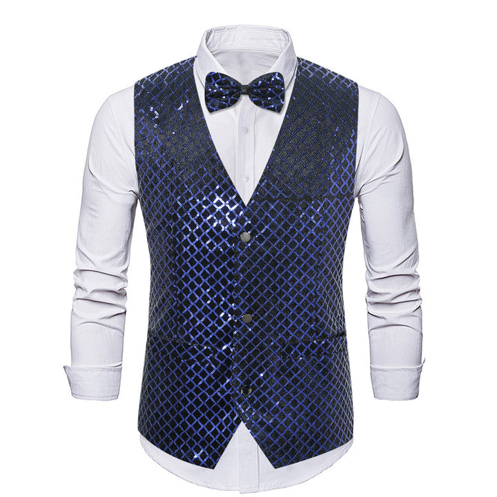 Men's elegant sequined blazer with matching bow tie Lisslune