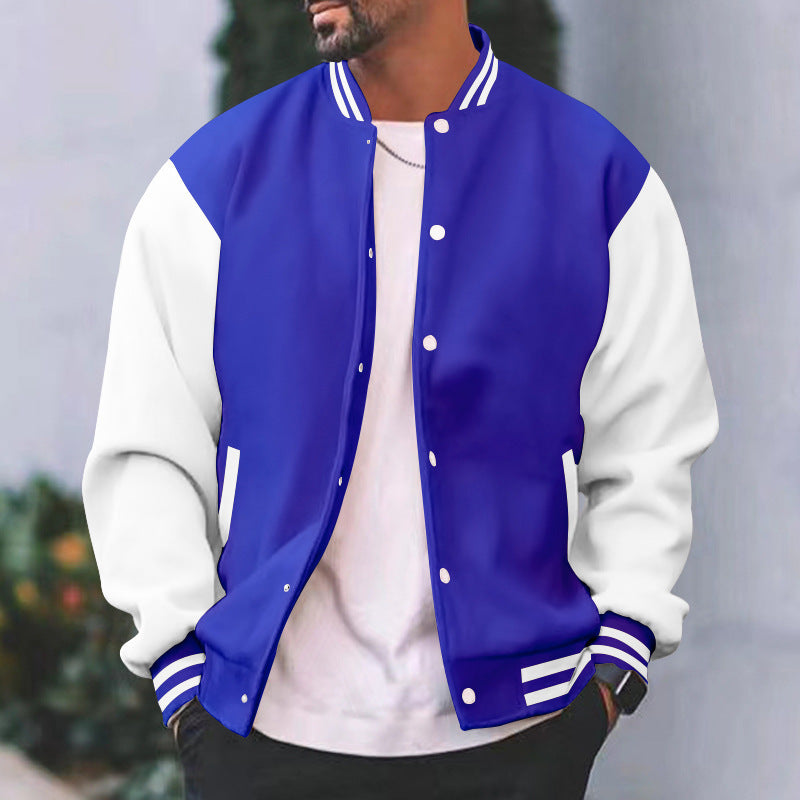 Men's college jacket with contrasting sleeves and classic cuffs Lisslune