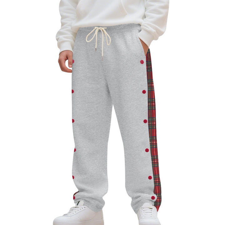 Men's relaxed joggers with checked side stripe Lisslune