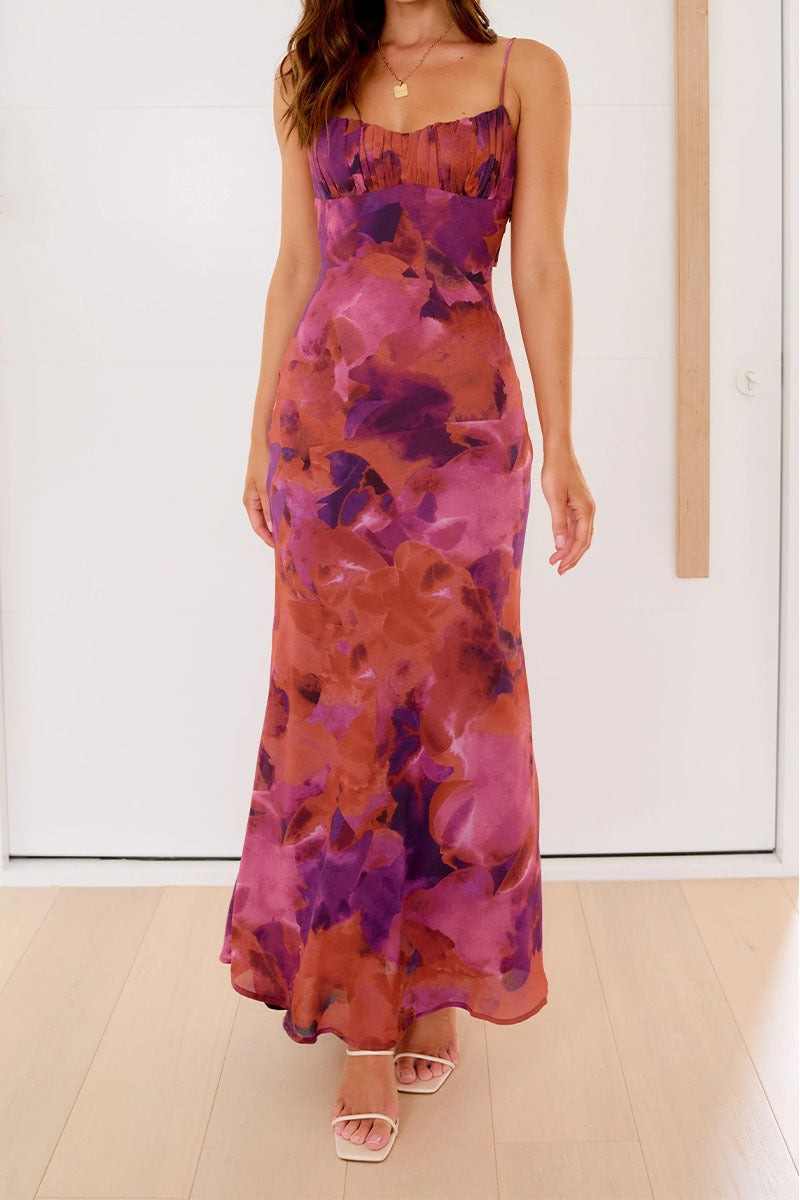 Women Elegant Maxi Dress with Soft Gradient and Delicate Spaghetti Straps