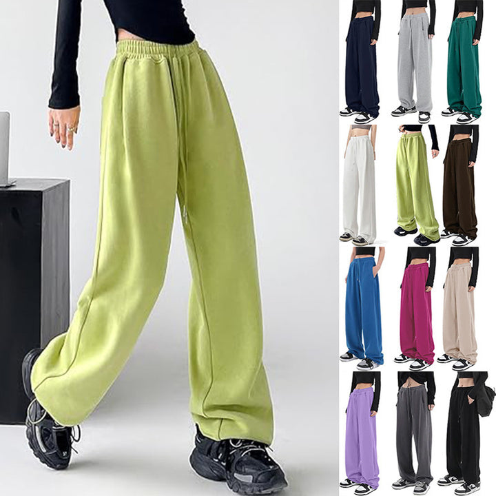 Ladies loose-fitting leisure pants made of soft sweat material with practical pockets Lisslune