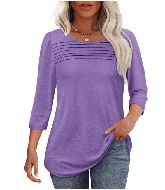 Women's Long Sleeve Shirt with Pleat Details Lisslune