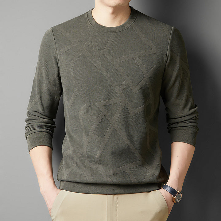 Men's fashionable round neck pullover with modern structure design Lisslune