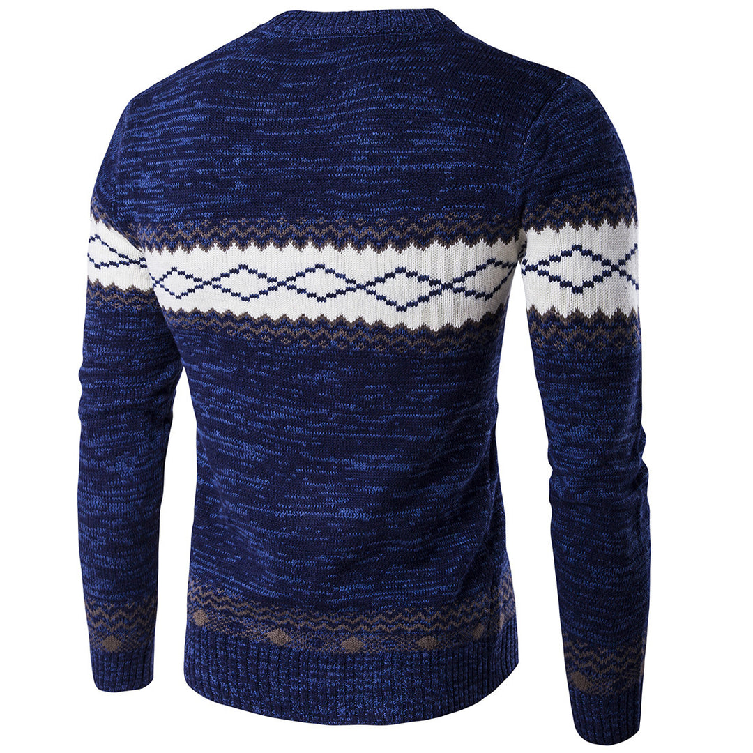 Men's stylish knitted sweater with graphic pattern Lisslune