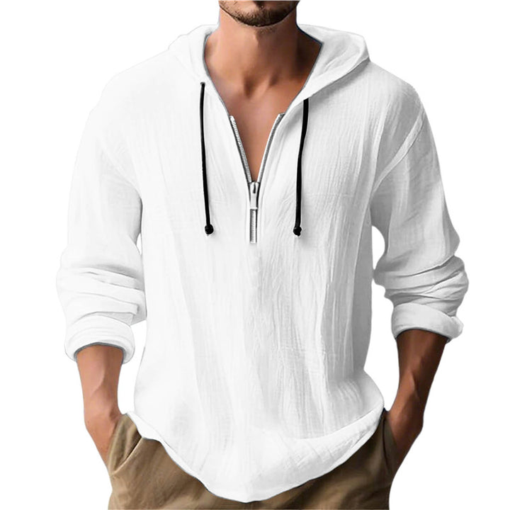 Men's casual hoodie with half-length zipper and breathable fabric Lisslune