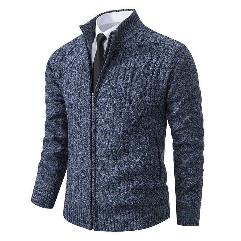 Men's cardigan with high collar and zipper Lisslune